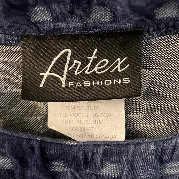 Artex Fashions Waffle Top Blue Medium - Picture 2 of 6